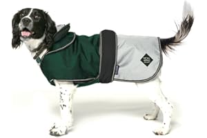 Danish Design Battersea Dogs Home Green 2 in 1 Summer and Winter Removable Lining Waterproof Windproof Dog/Puppy Coat 14 Inch 35 cm
