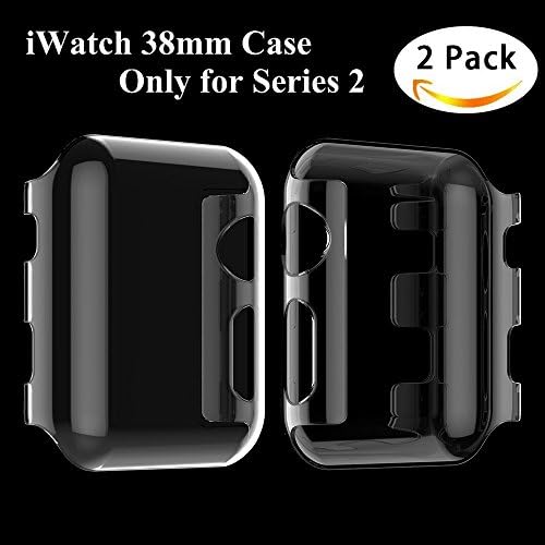 Apple Watch 2 Case, [2 Pcs] Feskin Ultra Slim Lightweight Hard iPhone Watch Cases with Full Screen Protector Cover for iWatch Series 2 (38mm)