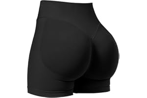 SUNSESS Women's Impact Gym Shorts Seamless Hidden Scrunch Booty Butt Lifting High Waisted 4.5" Yoga Workout Cycling Shorts