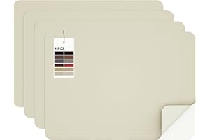 MICTER Pelle Adesiva per Riparazioni, 4 pezzi Patch Pelle Adesiva 20x28cm, Toppe per Riparazione Autoadesive per Riparazione per Divano, Sedile Auto, Mobili, Borsa, Tappezzeria (Bianco Beige)