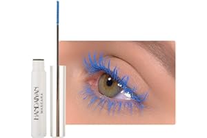 INGZY 12 Colors Waterproof Mascara Non-Dizzy Long-Lasting Mascara Bleu Blanc Violet Vert Eyelash Eye Makeup (Blue)
