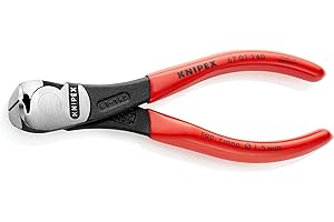 Knipex Alicates de corte frontal de fuerza negro atramentado, recubiertos de plástico 140 mm 67 01 140