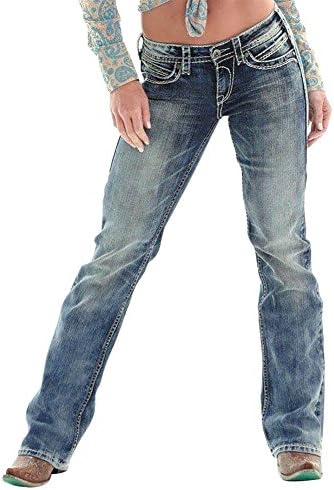 Mena Uk Women Vintage Plus Size Embroidery High Waist Jeggings Straight Boyfriend Jeans (Color : Indigo Blue, Size : XXL)