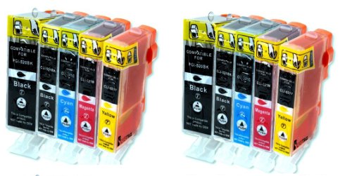 10 cartuchos de tinta xl para canon pixma ip 3600