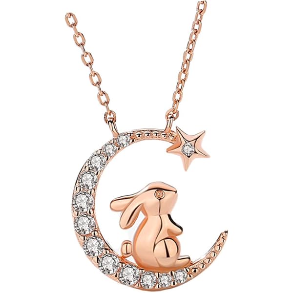 4 ciondoli a forma di coniglio luna in argento sterling