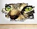 Produktbild tekkdesigns G503 – Katze Tier Augen Gesicht Schlafzimmer zerstörten Wand Aufkleber 3D Kunst Aufkleber Vinyl Raum