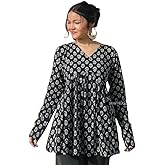 RAINBOW CREATION Women's Trendy Fashionable Floral Printed Peplum Flared Short Kurti | Stylish Ethnic Wear for Girls & Women