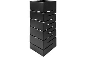 IlGruppone Portaombrelli Interno Esterno Elegante Design Moderno in Metallo con Ganci per ombrellini - Modello 9 Nero