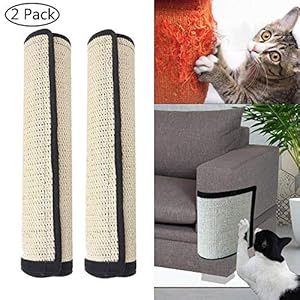 Womdee Protectores de Muebles de Mujer de Gatos rayados, 2 Unidades, 100% sisal Natural para Gatos, Muebles de Gato, Protectores de arañazos para sofá, Puerta, Muebles de Madera