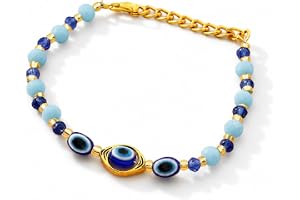 Aksharveda Evil Eye Bracelet Style Lumba Rakhi for Bhabhi | Premium Designer Beaded Bracelet Rakhi | Raksha Bandhan Lumba Rakhi for Sister-in-Law | Traditional Festive Rakhi Gift