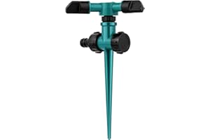 LAOJU Rasensprenger Garten Sprinkler Wasser Sprenger Automatische 360 Grad Rotierende Garten Sprenger 3 Arme Einstellbar Rasen Wasser Sprinkler Bewässerungssystem für Rasen Pflanzen Gemüse Blumen