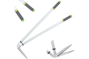 Hortem Long Handled Edging Shears, Razorsharp Steel Long Grass Shears, Soft Grip Garden Long Grass Clippers