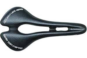 SELLE ITALIA Selle San Marco ASPIDE Supercomfort Dynamic - Sella per Bici da Gravel con Seduta Stretta e Imbottitura Maggiorata in Gel, Forma Curva e Rail in Lega di Acciaio