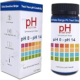 pH 0-14 Strips, 100 High Accuracy pH Test Strips, Universal Indicator Paper, Rapid Measurement for Water, Food, Soap and Hous