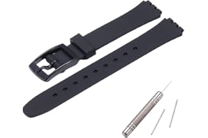 MCXGL Correa de Silicona para Reloj de Mujer, Correa de Repuesto de 25 mm de diámetro, 12 mm de Ancho, Correa de Reloj de Cuarzo Suizo