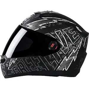 Steelbird Air SBA-1 Free Live Matt Black with Grey Helmet with Plain visor,600mm(Black Grey, Large)