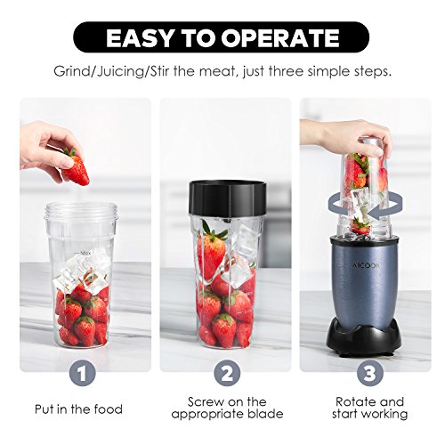 Aicook Smoothie Maker Standmixer Mixer Smoothie Mixer Mit 4 Bpa Freien Tritan Trinkflasche 2 Edelstahlklingen 900w Blau Aicook Smoothie Maker Standmixer Mixer Smoothie Mixer Mit 4 Bpa Freien Tritan Trinkflasche 2 Edelstahlklingen 900w Blau