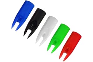 Elkrich 50pcs Archery Arrow Nocks Plastic Nocks Replacement Arrow Tail Glue On 7mm Arrow Shaft for DIY Arrows End Accessory