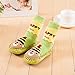 Moolecole Baby Toddlers Kids Indoor Slippers Shoes Socks Moccasins NON SKID Green Cap Bear Floor Socks 0-6, 6-12, 12-18 & 18-24 Months