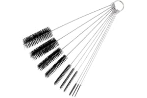 Gemini_mall® 10Pcs Nylon Bottle Tube Nozzle Cleaning Brush, Pipe Cleaner, Glasses Straw Cleaning Brush Set for Drinking Straws, Glasses, Keyboards, Jewelry Cleaning, Stainless-Steel