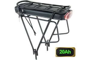 UNIT PACK POWER Akumulator elektryczny 36 V 20 Ah z tylnym światłem – 36 V akumulator litowo-jonowy na tylne siedzenie – 36 V, 500 W, 250 W, akumulator ACCU