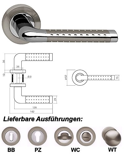 Preisvergleich Produktbild WeRo Türbeschlag Türdrücker Rosetten- Garnitur Modell Marion Ausführung: BB