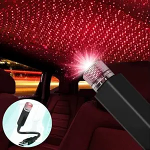 Sulfar USB Roof Star Projector Lights with 3 Modes, USB Portable Adjustable Flexible Interior Car Night Lamp Decor with Romantic Galaxy Atmosphere fit Car, Ceiling, Bedroom, Party (Plug&Play, REd)