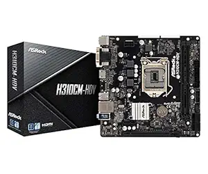 ASRock H310CM-HDV Intel LGA-1151 mATX DDR4 Non-ECC XMP 2.0 7.1 Audio Motherboard with High Density Glass Fabric PCB