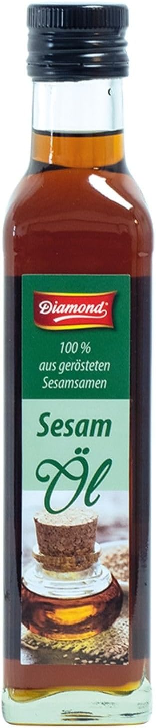 DIAMOND Aceite de sésamo, de 100% semillas de sésamo tostadas, un deleite culinario con un sabor a nuez - 1 x 250 ml
