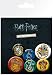 Produktbild 1art1 100460 Harry Potter - Wappen, Hogwarts, Hufflepuff, Slytherin, Gryffindor, 4 X 25mm & 2 X 32mm Buttons Button Pack 15 x 10 cm