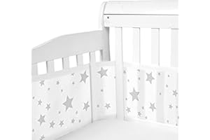 GoGou Cot Bumper,Baby Cot Bumpers for Cot Bed,Breathable Cot Bumper 3D Anti-Airflow Mesh with 4 Sides Anti-Collision