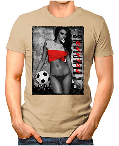 Legendary Items™ – Poland-Champions – Herren T-Shirt EM 2020 Sexy Girl Frau Fußball Trikot Polen Polska Vintage Khaki 4XL