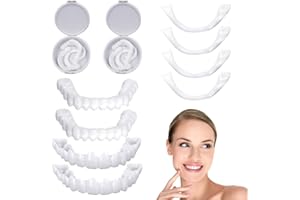 YANGUN Dentier Sourire Parfait, 2 Paires Prothese Dentaire, Dentier, Dentier Provisoire, Faux Dentier Sourire Parfait, Facette Dentaire, Dentier Amovible Haut et Bas, Facette Prothese Dentaire