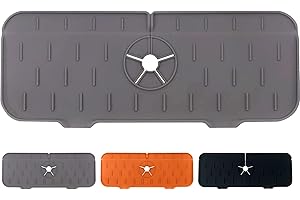 Lollanda Wasserhahn Spüle Spritzschutz, Silikon-Wasserhahnmatte, Spritzschutz für die Küchenspüle Badezimmer Arbeitsplatte schützen (Grau, 1)