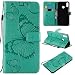 Produktbild JINXIUCASE Handyhülle Fall, Huawei Y9 2019 Hülle, Schmetterlingsblume Blumenmuster PU Leder Geldbörse Tasche mit Trageschlaufe für Huawei Y9 2019 / Enjoy 9 Plus (Farbe : Grün)