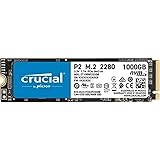 Crucial P2 CT1000P2SSD8 1 TB Internal SSD, Up to 2400 MB/s (3D NAND, NVMe, PCIe, M.2)
