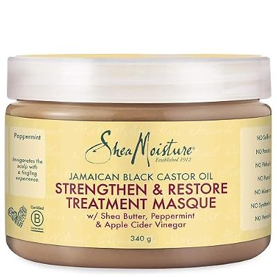 Shea Moisture Masque Stimulant & Réparateur Intense à L'huile de Ricin Noir de Jamaïque (326 ml)