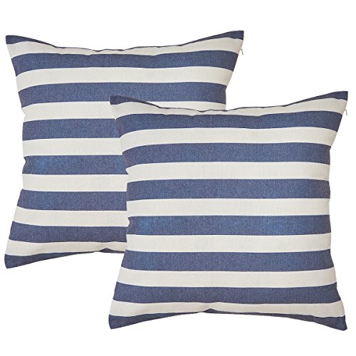 Avanzza 2er-Set Kissenhülle / Kissenbezug 50x50 cm in Maritimblau für Kissen, Sofakissen / Sofa Kissen und Dekokissen / Deko Kissen aus der Linie Decor Chic