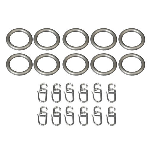 Gardinenringe für Gardinenstangen Como, ø 20 mm, 10 Stk silber matt