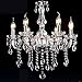 Produktbild XXFFH® Kristall Kerze Kronleuchter Wohnzimmer Schlafzimmer Lichter Glas Led Zimmer Kronleuchter Saug Hängen Dual Use Lichter 6 Head Transparent