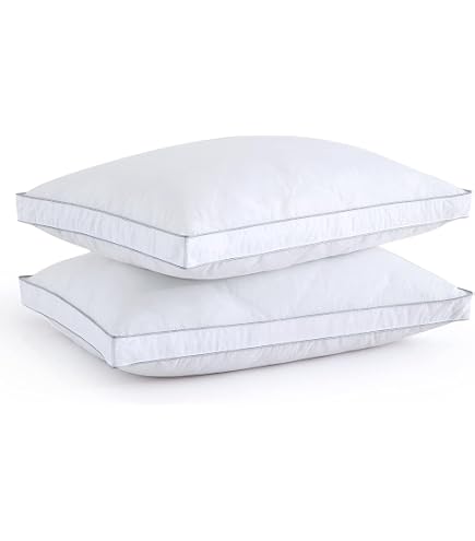 Goose Down Feather Pillows with 100% Cotton Cover, Soft