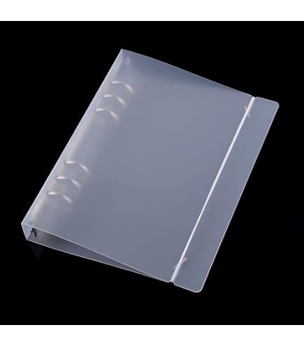 Classeur A5 à Anneaux PVC Pailleté - Couverture Transparente 6 Trous, Étanche, Rechargeable