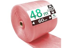 LPF dieLUFTPOLSTERFOLIE Luftpolsterfolie 75my 60cm Verpackungsfolie Luftpolster Rolle Blisterfolie Noppenfolie Polsterfolie Umzug 1m Knallfolie Polstermaterial Versand Transparent Umzugfolie