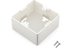 hb-digital Aufputzgehäuse für Netzwerkdosen RAL9010 Anschlussdose Rahmen Installation von Datendosen Keystone Format 80 x 80 x 40 mm