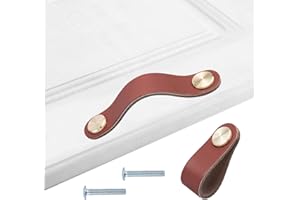 HY HUIJUN Ledergriffe Möbel;2 Stück Handgemachte Möbelgriffe Leder Knopf Schrankgriff Knöpfe für Ledergriff Küchenschränke Schränke