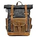 Produktbild Rucksack Retro Öl Wachs wasserdichten Plane Travel Computer Schule Tasche großer Kapazität Outdoor Schultertasche Herren Tasche Tagesrucksäcke für Outdoor Wandern Camping, Grau