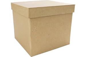 Clairefontaine ES Décopatch BT039C - Un support en papier brun mâché 16x16x14 cm, Boite carrée