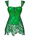 Produktbild Damen Gothic korsett für Damen sexy Bustier Korsett Kunstleder zum Clubwear Korsagenkleid Green UK Size 6-8 S
