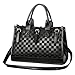 Produktbild Lmeno Frau PU Europa Art Schachbrett Handtaschen Schulranzen Umhängetasche Schultertasche Messenger Tasche Tragetasche Schwarz