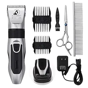 Professional Rechargeable Cordless Quiet Dog Grooming Hair Clipper/Trimmer with Stainless Steel Blades